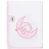 Nene Shop QUADRATO NEONATO IN COTONE RICAMATO - BIANCO ROSA