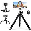 Lamicall Treppiede Smartphone - [Ultraleggero]Mini Treppiede Portatile con Telecomando Wireless, 360° Rotazione, Treppiede Flessibile con Vite 1/4" & Slitta Fredda, per iPhone/Android/GoPro/Fotocamere