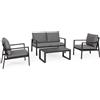 BIZZOTTO OUTDOOR HILDE SALOTTO CON CUSCINI SET 4 PZ ANTRACITE 0664003