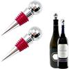 Daily Treasures 2 tappi per bottiglie di vino da discoteca, riutilizzabili, con sfera a specchio da discoteca, tappo in silicone per mantenere il vino fresco, per vino, champagne, prosecco, birra,