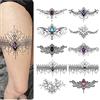 Roarhowl Tatuaggi falsi in pizzo sexy, grandi tatuaggi temporanei per le donne, impermeabili, durevoli tatuaggi temporanei, tatuaggi in pietra preziosa in pizzo