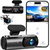 WOLFANG Dash Cam Auto 4K, Doppia WiFi Dashcam per Auto con Scheda SD 32G, Telecamera Auto 170° Grandangolo, Visione Notturna,G-Sensor, WDR, Monitor di Parcheggio, Registrazione in Loop