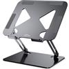media-tech Supporto ergonomico per laptop 10 a 17 pollici | Altezza regolabile e pieghevole | Robusto supporto per notebook in alluminio e acciaio al carbonio | piedini antiscivolo