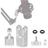 PEUTIER Adattatore per Montaggio Microfono per Hyperx Quadcast con Adattatore per Vite da 3/8 Pollice o 1/4 Pollice e Dado, Funziona con Asta per Microfono HyperX QuadCast & Braccetto (Argento)