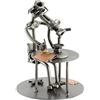Steelman24 I Omini di Viti Biologo con Microscopio I Idee Regalo Originale I Soprammobili in Metallo I Modellino