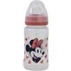 STOR Biberon Collo Largo Minni Disney Baby 240ml Tettarella Silicone 3 Posizioni Sistema Anti Colica Senza BPA 0+ Mesi