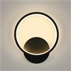 Riserva 12W Lampada da Parete Moderno, Rotondo Applique da Parete Interno, Nero Lampada da Muro per Soggiorno, Camera da Letto, Corridoio, Scale, 3000K Bianco Caldo