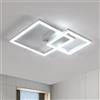 Riserva Plafoniera LED Soffitto Quadrata, 34W 350° Orientabili Lampadario Soffitto Moderno, 6500K Luce Bianca Fredda, Plafoniera LED Bianca in Alluminio per Camera da Letto, Sala, Cucina, Corridoio