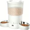 Gimars 5L Distributore Automatico Cibo Gatti 2 Ciotole in Acciaio Inossidabile, Distribuzione Uniforme, Dispenser Crocchette Gatti e Cani Programmabile da 1-6 Pasti al Giorno, Registrazione Vocale 10s