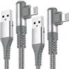 SWECENT Cavo i Phone 90 Gradi [2 Pezzi 3m] Caricabatterie Carica Rapida Nylon Lightning per i Phone 14/13/12/11/Pro/Pro Max/X/XS/XS Max/XR/8/8 Plus/7/7 Plus/6s/6s Plus/6/6 Plus/5/5c/5s