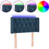vidaXL Testiera LED blu scuro 83x16x78/88 cm velluto