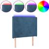 vidaXL Testiera LED blu scuro 103x16x118/128 cm velluto