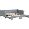 vidaXL Divano letto estraibile Grigio chiaro 90x190 cm Tessuto