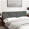vidaXL Cuscino per testiera grigio scuro 200 cm in tessuto