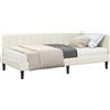 vidaXL Struttura letto angolare con materasso e testiera, 2 pezzi, colore crema, rivestimento in velluto