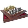 Italfama Set Di Scacchi Italfama Landsknecht In Metallo Oro Argento Marmo Legno 50Cm