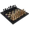 Italfama Fatto a Mano Marmo Scacchi Set 30cm Scheda Con Pelle Case, Nero / Brown