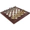 Italfama Lusso Ottone Scacchi Set Oro Argento Placcato Noce Tavola 42cm Italia