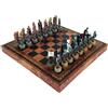 Italfama Battaglia of Troy Dipinto a Mano Scacchi Set con Deposito Board, 35cm