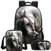 Lengender Zaino per ragazzi, borsa scuola primaria zaino cavallo con borsa pasto astuccio per matite set borse scolastiche per bambini, a, 46*30*18cm, Casual