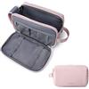 BAGSMART Beauty Case da Viaggio Uomo Donna, Borsa da Toilette con Doppia Apertura A Cerniera, Borsa per Cosmetici, Pellicola in pelle rosa,M