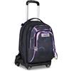 Seven Trolley Scuola Jack 8 Ruote Detach SHADOWS OF COLOR, Nero, 34 L, Scomponibile, Cross-over System, Zainetto staccabile, Tasca laterale porta borraccia, Scuola elementare e media, Bambini, Ragazzi