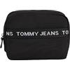 Tommy Jeans Beauty Case Uomo Essential Nylon Sostenibile, Multicolore (Black), Onesize