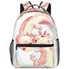 Ahdyr Borse per libri a tracolla Antifurto Borsa per libri multiuso di grande capacità Adorabile Axolotl Zaino da trekking da viaggio artistico bianco con cerniere lisce