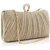 Simcat Borsa da sera a pieghe da donna in oro con pochette glitterata per donna formale da sposa promenade, Oro, Taglia unica