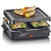 SEVERIN Mini Raclette Grill, 600W, 4 Padelline Antiaderenti, Piastra Antiaderente Scanalata (21x21 cm), Interruttore On/Off, 26,0 x 40,0 x 12,2 cm, Nero - RG 2370