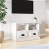WEMYUFURN Mobile TV bianco lucido, 80 x 35 x 50 cm, in legno per TV, centro di intrattenimento, credenza TV, mobile per soggiorno o camera da letto