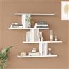 [en.casa] Scaffale da Parete Design Moderno con Ripiani Sfalsati Mensola da Muro Libreria Sospesa per Soggiorno Ufficio Camera 78 x 99 x 15 cm Bianco
