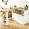 KUAKE Moderno tavolo allungabile, da bar e bistrot, girevole a 360°, per sala da pranzo e cucina (bianco, 90 x 45 x 100 cm)