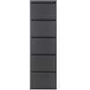 GENTILIN DESIGN Scarpiera Salvaspazio Slim 5 Ante, Portascarpe a Ribalta in Metallo Nera, Già Montata, Interni/Esterni, P 13,5 x L 50 x H 170 cm