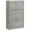 vidaXL Scarpiera Grigio Cemento 63x24x103 cm in Legno Multistrato