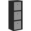 vidaXL Credenza con cassetto Rovere Nero 25,5 x 22 x 69,5 cm, Credenza per soggiorno, design moderno, storage robusto, ampia organizzazione e arredamento elegante
