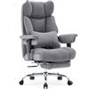 Efomao Sedia da Ufficio Ergonomica in Tessuto, Poltrona Scrivania Reclinabile con Poggiapiedi Estraibile, Schienale Alto, Supporto Lombare, Sedia Girevole per PC, Smart Working e Gaming (Grigio)