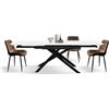 PAZZO DESIGN Tavolo Allungabile Ovale James, Top in Ceramica, Gambe in Metallo, Bianco Statuario, Cucina, Soggiorno, 160 x 90 x h76,5 cm - id_2363