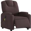 vidaXL Poltrona Massaggio Reclinabile Elettrica Marrone Scuro Tessuto, poltrona massaggiante, poltrona elettrica massaggiante, poltrona da ufficio