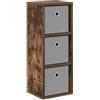 vidaXL Credenza con cassetto Rovere fumé 25,5 x 22 x 69,5 cm, Credenza per soggiorno, design moderno, storage robusto, ampia organizzazione e arredamento elegante