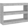 vidaXL Libreria/Divisorio Grigio Cemento 100x30x72 cm