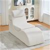 Kelodan Poltrona moderna per il tempo libero beige in schiuma di compressione altamente elastica, ergonomica, dal design unico, seduta rimovibile e tasca laterale per sedersi comodamente nella vita di tutti i