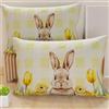 PETTI Artigiani Italiani - Coppia di Federe Cuscino Pasquali 80x40 cm in Microfibra, Cuscini Arredo di Pasqua, per Camera da Letto, Divano, Salotto, Set 2 Fodere Copricuscino, 100% Made in Italy