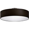Trio Leuchten Trio 603900302 Plafoniera, Nichel Opaco, Paralume in Tessuto Nero, 50 cm, Nero, nickel;tessuto