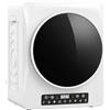 HOMCOM Mini asciugatrice da 5 kg, con 9 programmi fino a 60 °C, 1000 W, con protezione antipiega, doppio filtro, touch screen LED, timer, sicurezza per bambini, per camper, casa, bianco