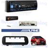 ALPINE Kit Radio Autoradio ALPINE UTE-200BT mascherina 1DIN Nera FIAT PANDA Dal 2012