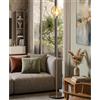 Illuminando PAGODA PIANTANA CON DIFFUSORE IN VETRO FUME E MONTATURA IN METALLO NERO LAMPADINA ATTACCO E27 MODERNA