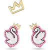 Swarovski Pop-Swan Orecchini a perno, set (3), cigno, finitura dorata, One Size, Ottone, Nessuna pietra preziosa