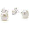 Vinani Orecchini a lobo - piccolo Perla coltivate d'acqua dolce - argento sterling 925 - OPK