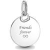 PANDORA Collana Engravable Round Sterling Silver Pendant 398610C00 Marca, Talla única, Metallo, Nessuna pietra preziosa
